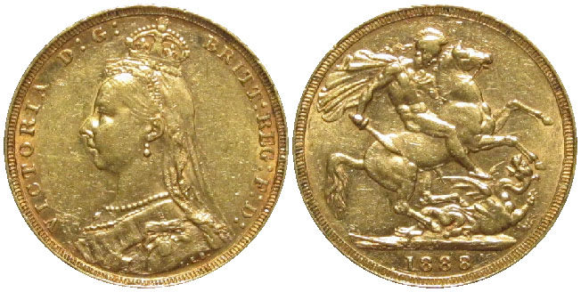 Britain sovereign 1888