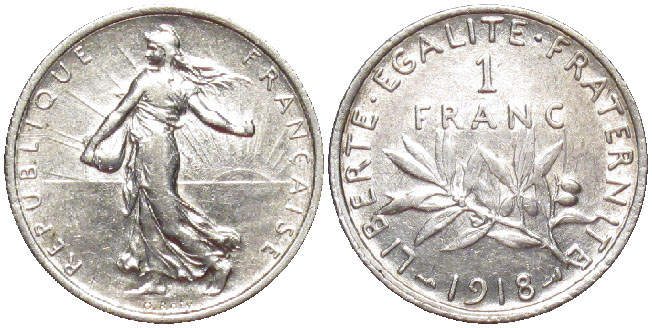 French franc 1918