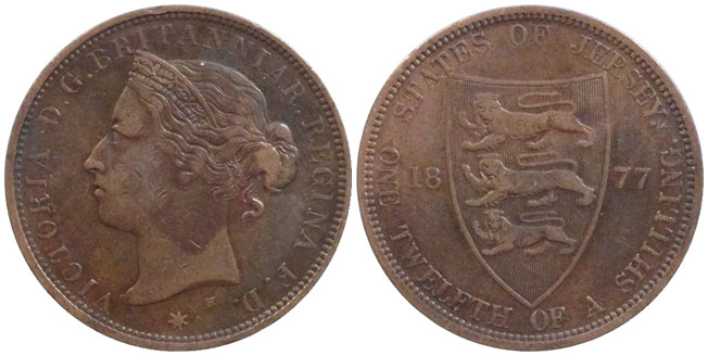 Jersey 1/12 Shilling 1877