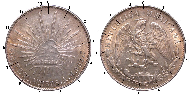 Mexico 1898 peso original 2