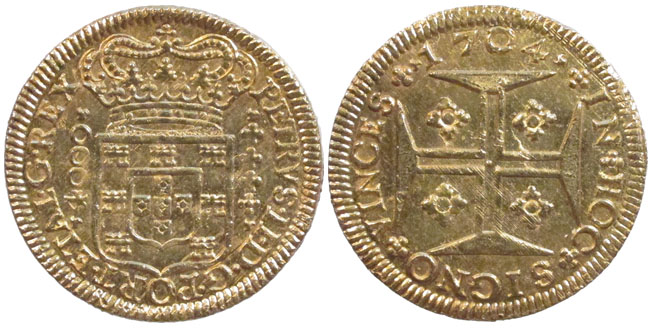 Portugal moidore 1704