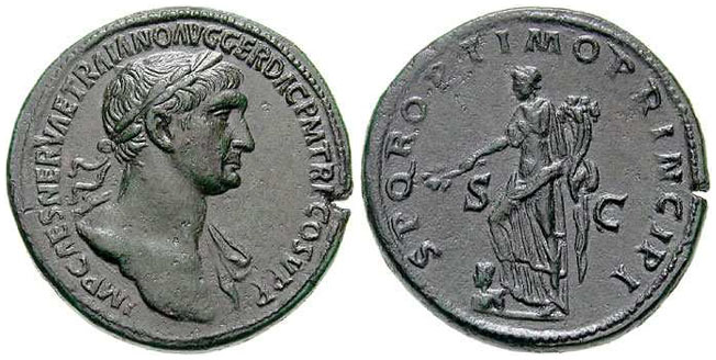 Roman Trajan Sestertius