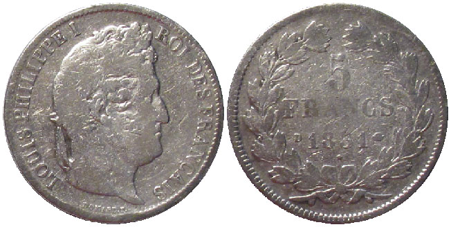 France 5 francs 1831-D