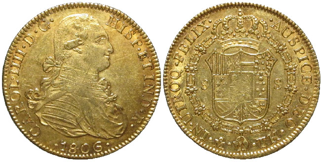 Spanish America eight escudos 1806 Mexico City