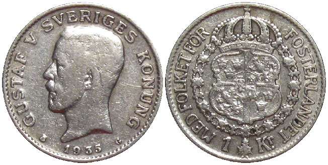 Sweden Krona 1 1935