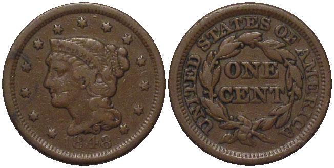 United States cent 1848