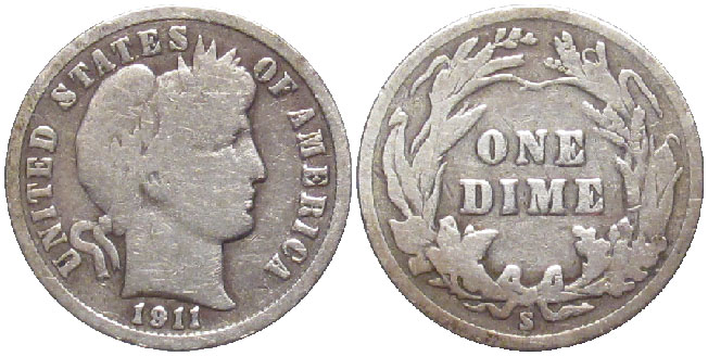 United States cent 10 1911-S