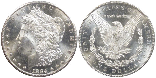 United States dollar 1884 CC