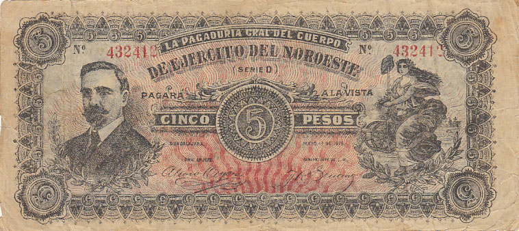 Paper Money Mexico Army of the Northwest