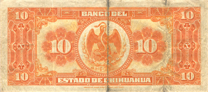 Paper Money Mexico Chihuahua Cowboy Pesos 10