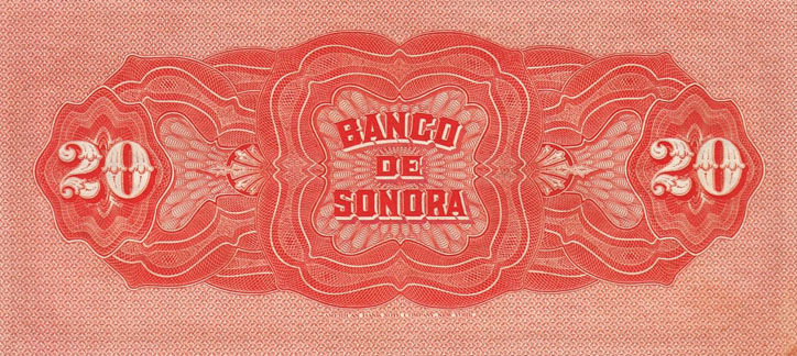 Paper Money Mexico Sonora Pesos 20