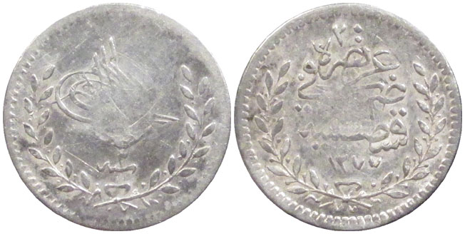 Turkey 20 para AH 1277