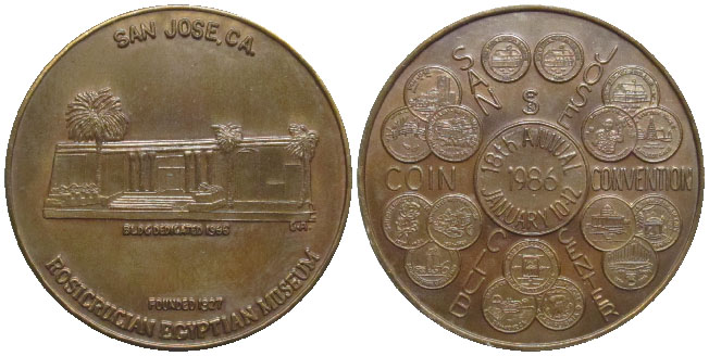 Coin Club Medal San Jose 1986