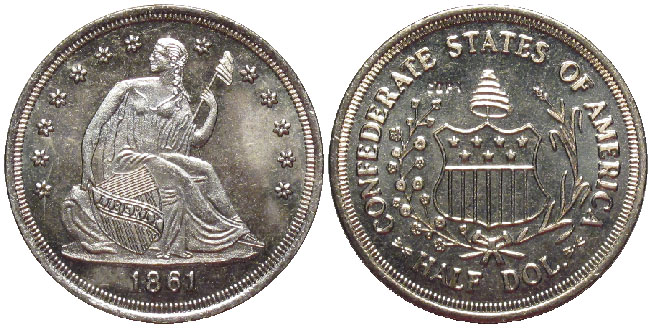 Confederate half dollar replica