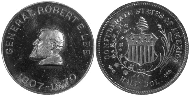 Confederate half dollar medal