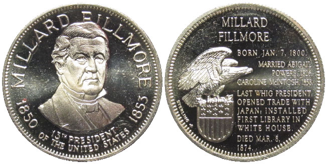 Millard Fillmore Silver Round