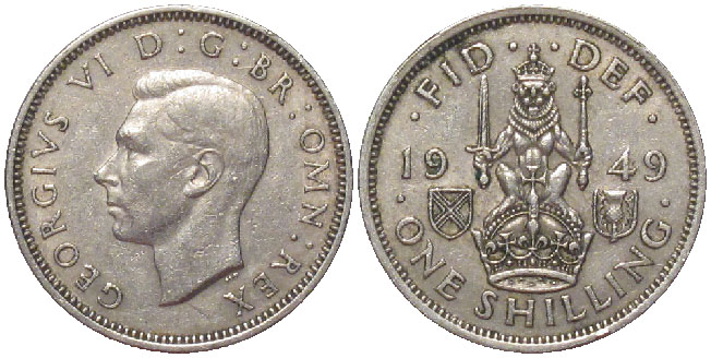Britain King George VI shilling
