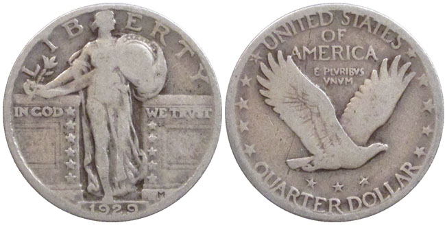 United States Standing Liberty Quarter 1929